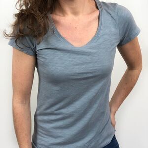 St. Tropez West Light Blue Scoop Neck Tee